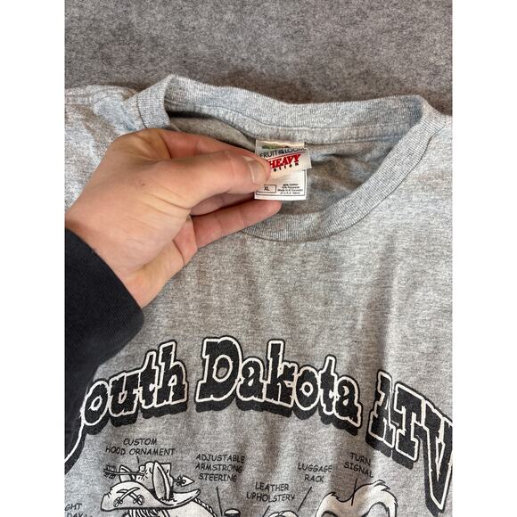 VINTAGE South Dakota ATV Trail Rated Shirt Mens XL Gray Graphic Retro Tee 80s - Picture 6 of 7